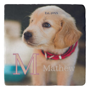 pet dog photo est year name monogram cat parent trivet