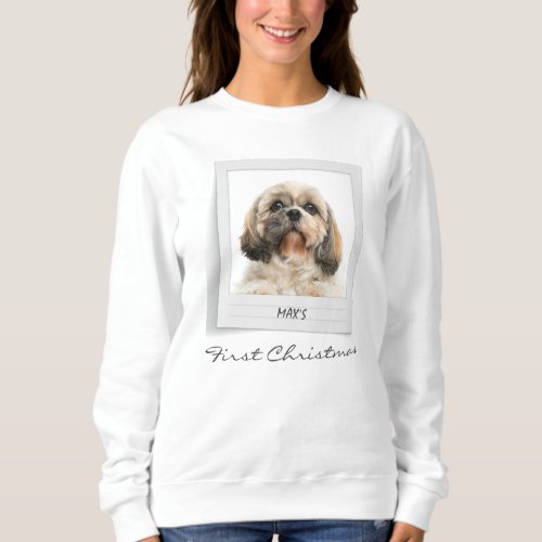 Pet Dog Photo First Christmas Personalized Sweatshirt