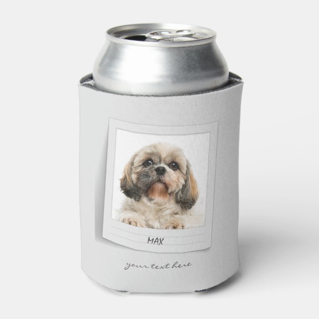 Pet Dog Photo Frame Personalized Dad Birthday Can Cooler (Can Front)