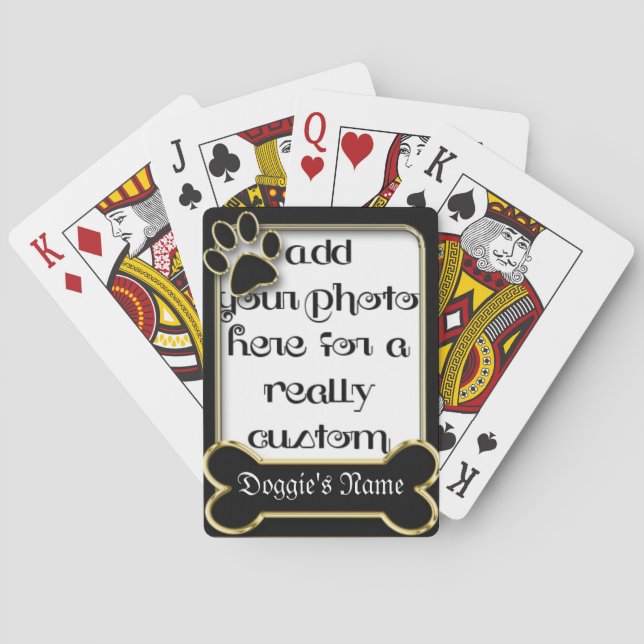 Pet Dog Photo Frame Template Playing Cards (Back)