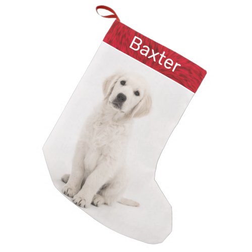 Pet Dog Photo Holiday Golden Retriever Small Christmas Stocking