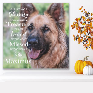 Pet Dog Photo Memorial - Pet Loss Sympathy Quote Faux Canvas Print