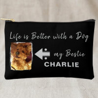 Pet dog photo name initials black grey