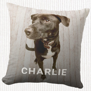 Pet Dog Photo Personalized Throw Pillow