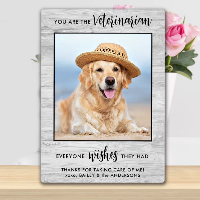 Pet Dog Photo Personalized Veterinarian Thank You Plaque | Zazzle
