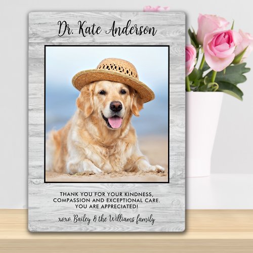 Pet Dog Photo Personalized Veterinarian Thank You Plaque