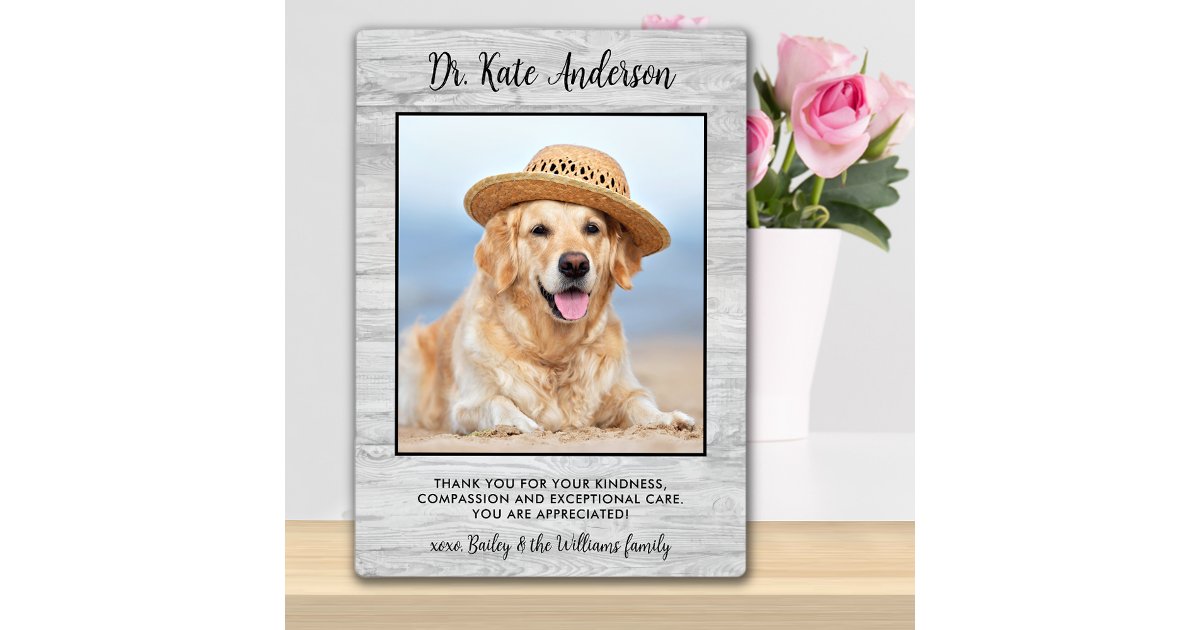 Pet Dog Photo Personalized Veterinarian Thank You Plaque | Zazzle