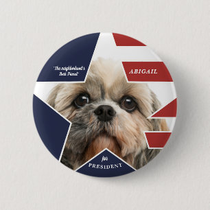 Pet Dog Photo Presidential Election 2024 Candidate Button