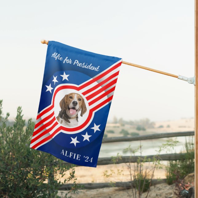 Pet Dog Photo Presidential Election Candidate House Flag (Insitu (Back))