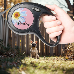 Pet Dog Pretty Pink Daisy Retractable Pet Leash