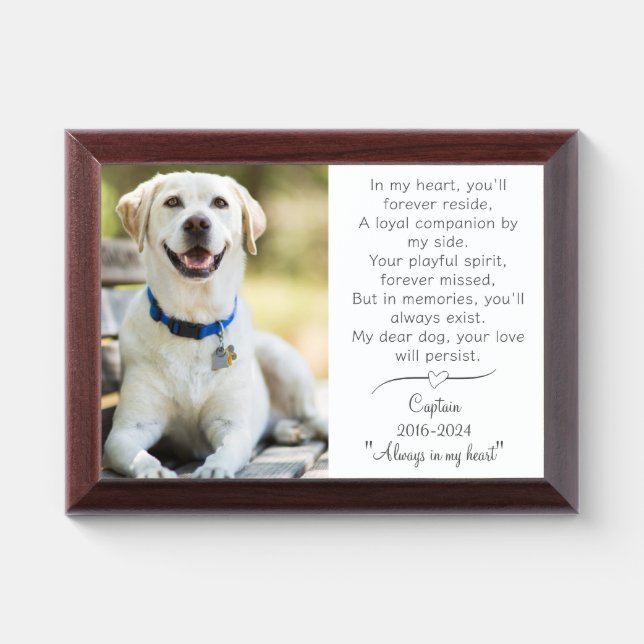 Pet dog Remembrance Wall Plaque (Horizontal)