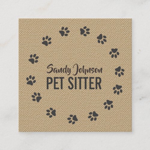 Pet Dog Sitter Sitting Services Business Square Business Card