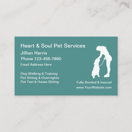Pet Dog Sitting Services Business Card