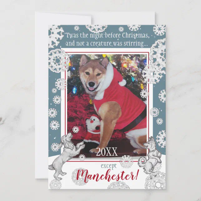 Pet Dog Snowflake Funny Animal Christmas Photo Holiday Card | Zazzle
