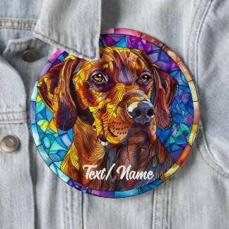Pet Dog Stain Glass Design Pin 