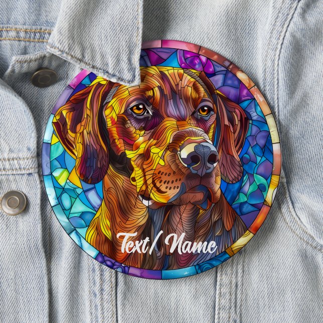 Pet Dog Stain Glass Design Pin  (In Situ)