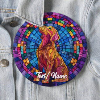 Pet Dog Stain Glass Design Pin