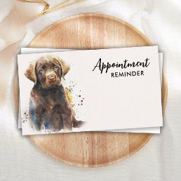 Pet Dog Trainer Labrador Retriever Watercolor Art Appointment Card