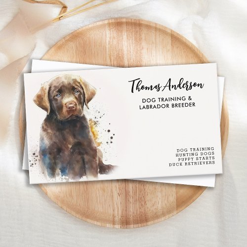 Pet Dog Trainer Labrador Retriever Watercolor Art Business Card
