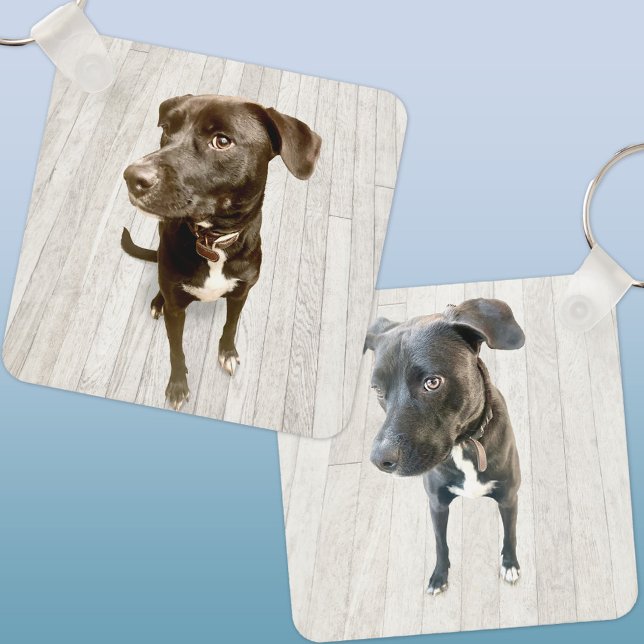 Pet Dog Two Photo Keychain (Two photo double sided dog or pet keyring keychain)