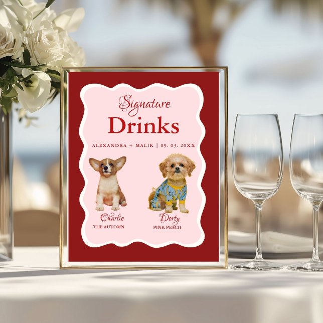 Pet Dog Valentine Signature Drink wedding sign (Creator Uploaded)