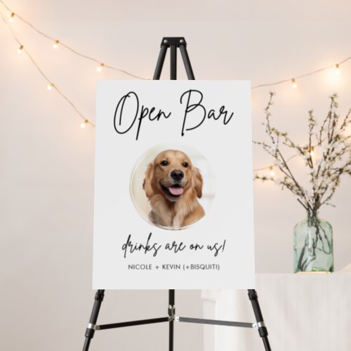 Pet Dog Wedding Open Bar Drinks Cocktail Pedestal  Foam Board