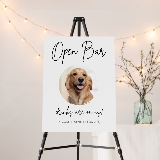 Pet Dog Wedding Open Bar Drinks Cocktail Pedestal  Foam Board (In Situ (Stand))