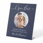 Pet Dog Wedding Open Bar Navy Blue Custom Photo