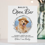 Pet Dog Wedding Open Bar Signature Drinks Foam Board<br><div class="desc">Drinks On Me! Include your best dog, best cat and any pet in your wedding with his own signature drink bar for your guests. Perfect for dog lovers, and a special dog bar will be a hit at your wedding. Simple yet elegant white with black sketch eucalyptus leaves. Customize this...</div>