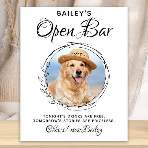 Pet Dog Wedding Open Bar Signature Drinks Poster