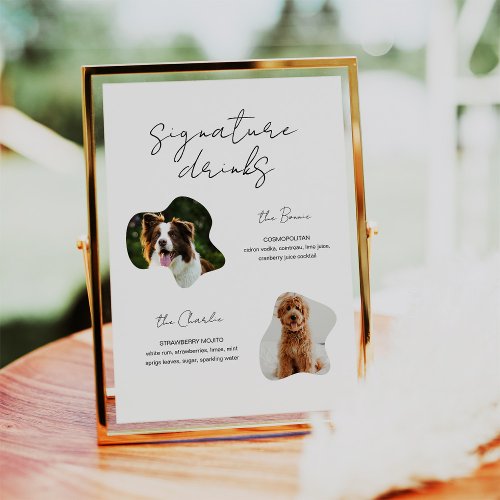 Pet Dog Wedding Signature Drinks Custom 2 Photo Poster