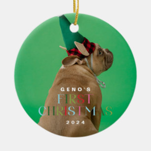 Pet Dog's First Christmas Photo Ornament