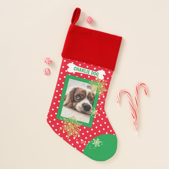 Pet Dogs Photo Christmas Stocking (Front)