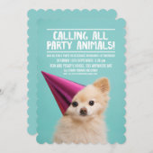 PET DOG'S PUPPY PARTY PHOTO INVITE (Front/Back)