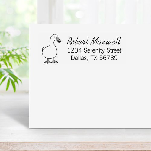 Pet Duck Goose Address 2 Rubber Stamp