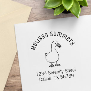Pet Duck Goose Arch Address 2 Rubber Stamp