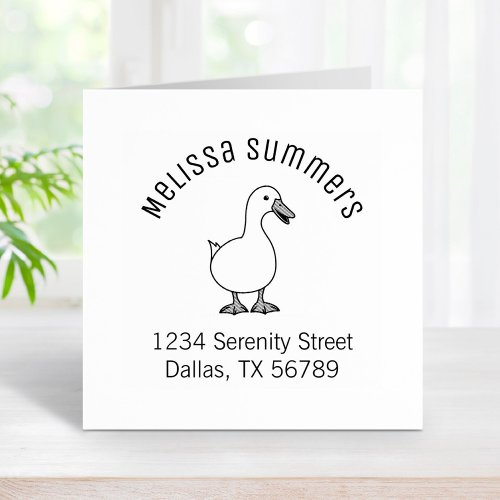 Pet Duck Goose Arch Address 2 Rubber Stamp