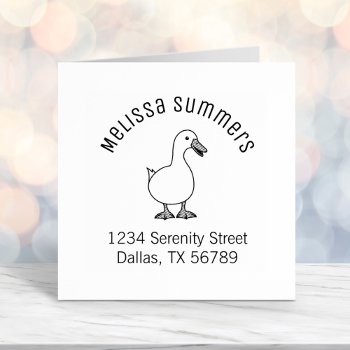 Pet Duck Goose Arch Address 2 Self-inking Stamp by Chibibi at Zazzle