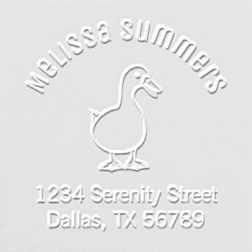 Pet Duck Goose Arch Address Embosser