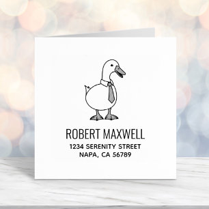 Pet Duck Goose Necktie Return Address Self-inking Stamp