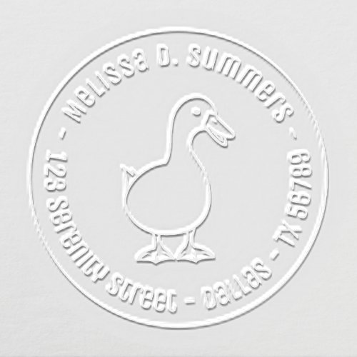 Pet Duck Goose Round Address Embosser