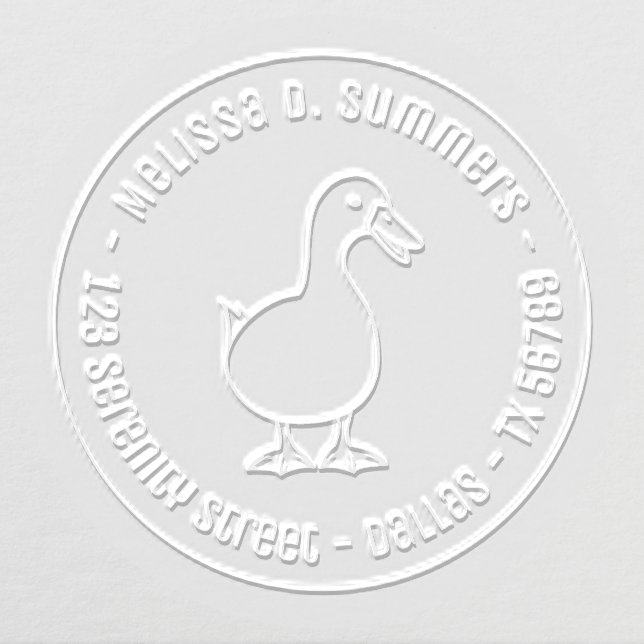 Pet Duck Goose Round Address Embosser (Design)