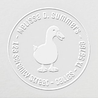 Pet Duck Goose Round Address Embosser