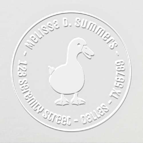 Pet Duck Goose Round Address Embosser