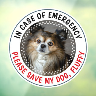 Pet Emergency Alert Custom Photo Name Safety Window Cling