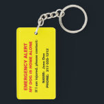 Pet Emergency Alert Keychain<br><div class="desc">Alert emergency personnel that you have a pet at home alone! If you are injured or incapacitated, this double-sided keychain has the customizable contact information of your pet's emergency caretaker. You can add more contact information if needed. Check out our wallet business cards that also have emergency alert information so...</div>