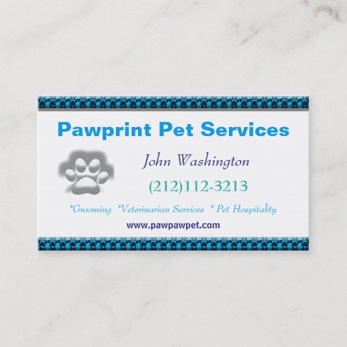 Pet emergency business card