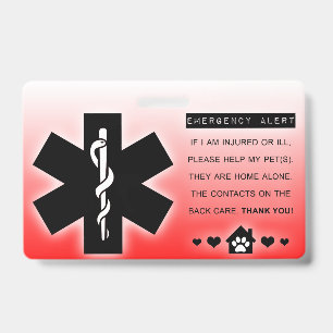 pet emergency contacts badge
