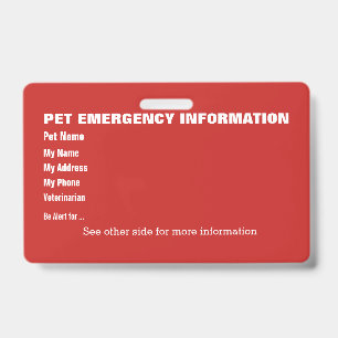 Pet Emergency Information Card v5 Badge