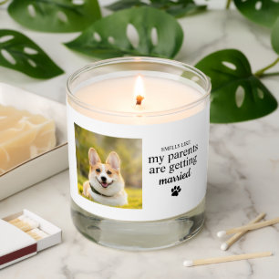Pet Engagement Dog Photo Newly Engaged Couple Gift Scented Candle